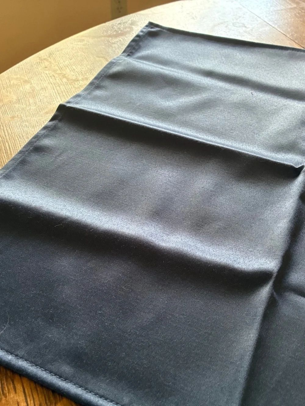 Set of 8 Navy Blue Sateen Dinner Napkins